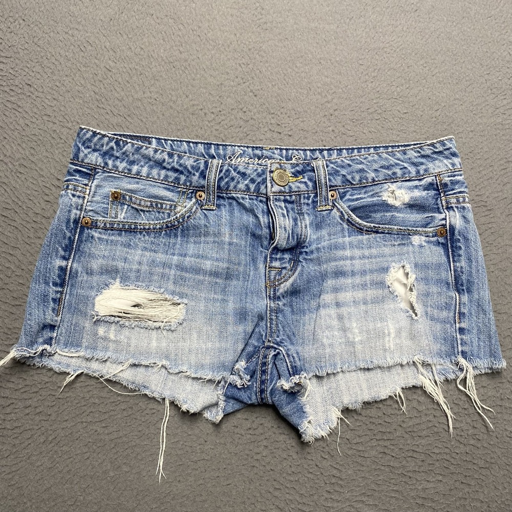 American Eagle Outfitters Shorts Womens 4 Blue Denim Cut-Off Distressed 3 In